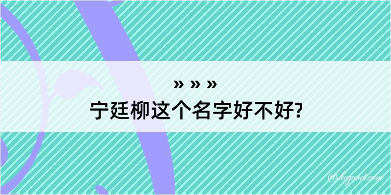 宁廷柳这个名字好不好?