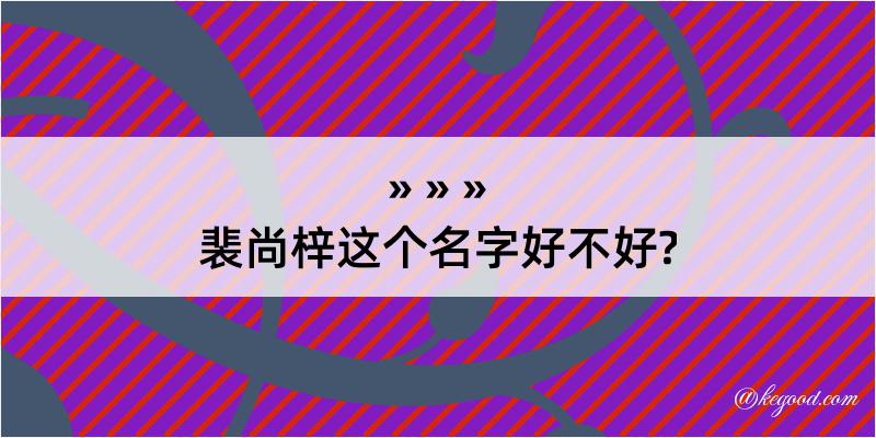 裴尚梓这个名字好不好?