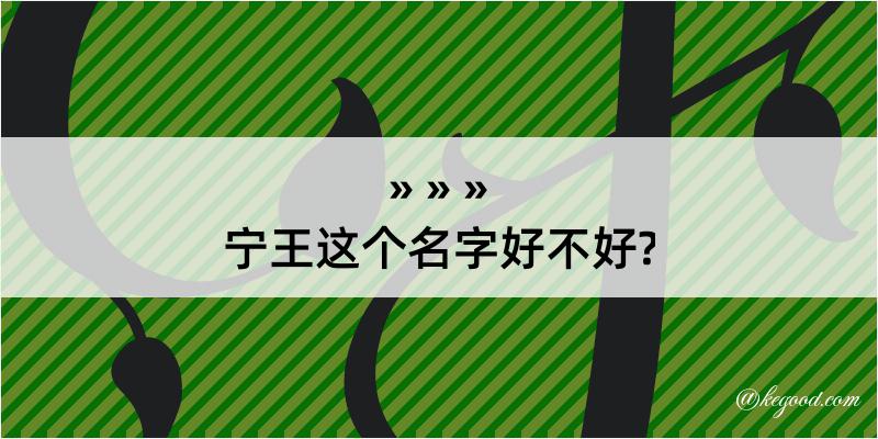 宁王这个名字好不好?