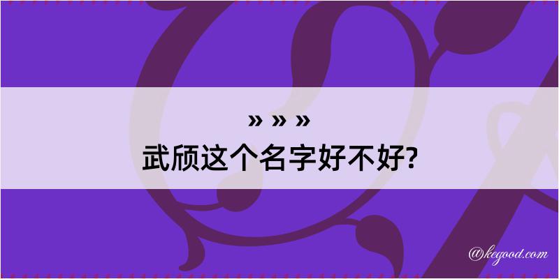 武颀这个名字好不好?