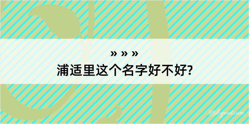 浦适里这个名字好不好?