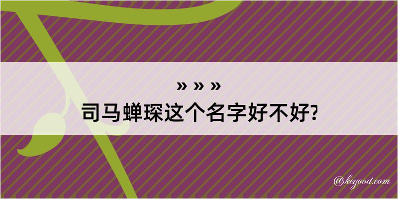 司马蝉琛这个名字好不好?