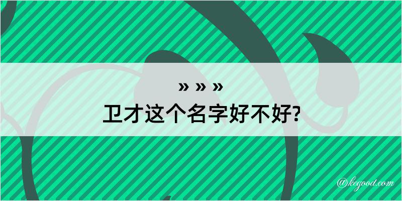 卫才这个名字好不好?