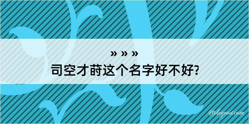 司空才莳这个名字好不好?