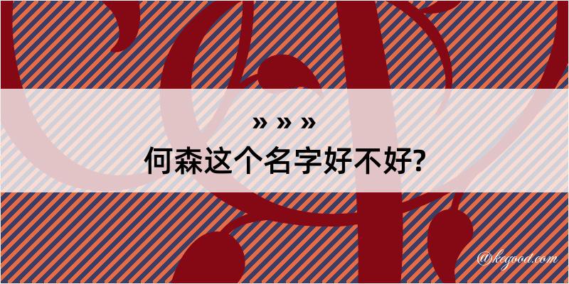 何森这个名字好不好?