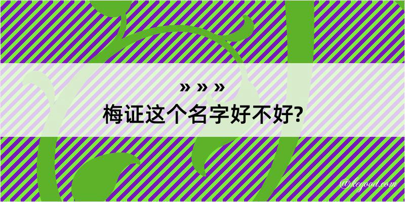 梅证这个名字好不好?