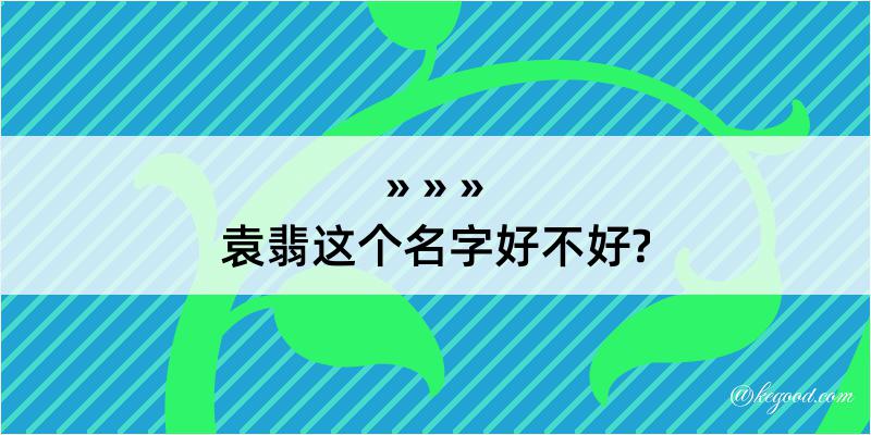 袁翡这个名字好不好?