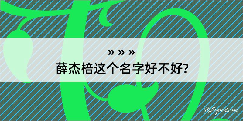 薛杰棓这个名字好不好?