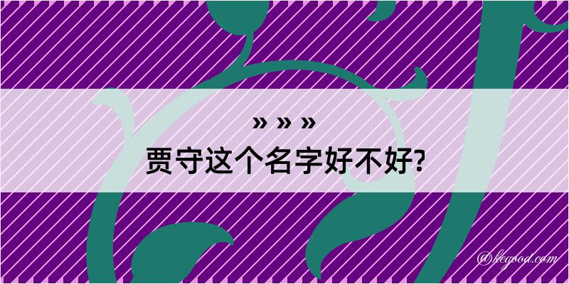 贾守这个名字好不好?