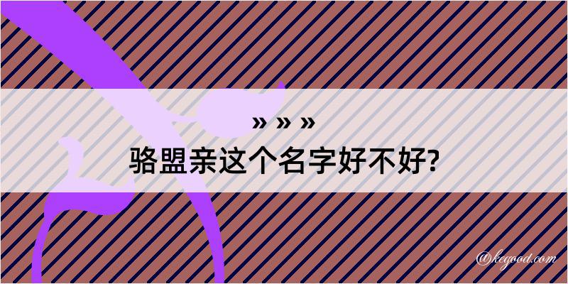 骆盟亲这个名字好不好?