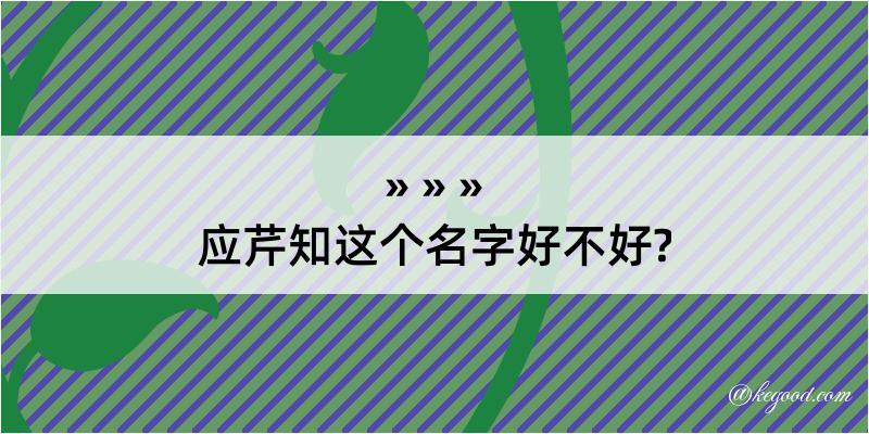 应芹知这个名字好不好?