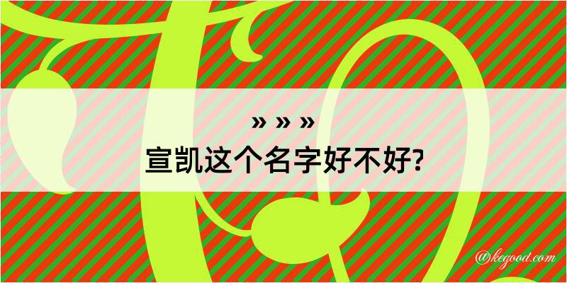 宣凯这个名字好不好?