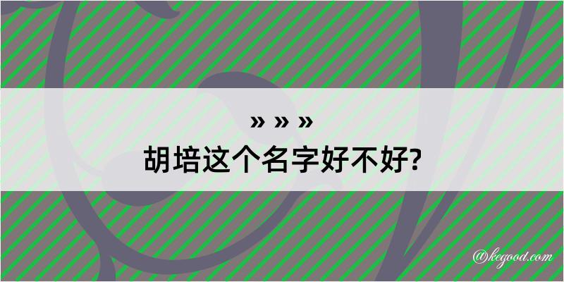 胡培这个名字好不好?