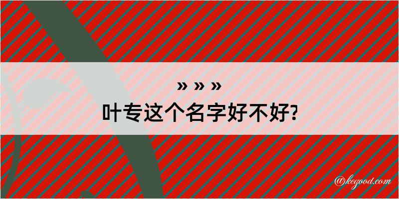 叶专这个名字好不好?