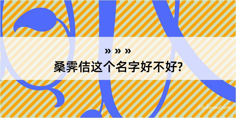 桑霁佶这个名字好不好?