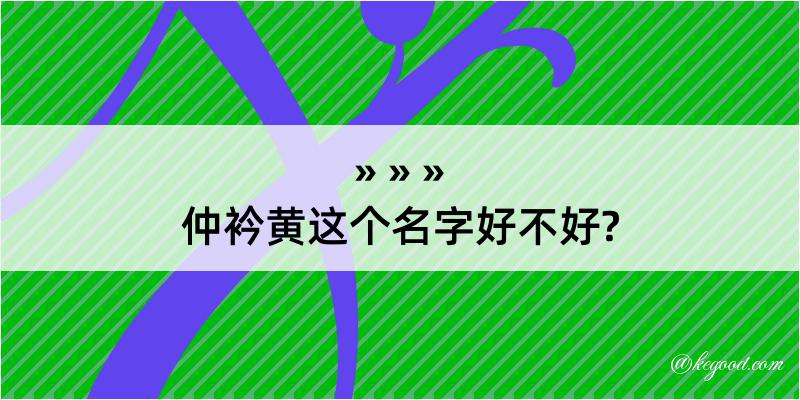 仲衿黄这个名字好不好?