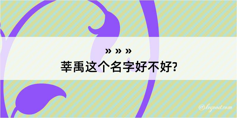 莘禹这个名字好不好?