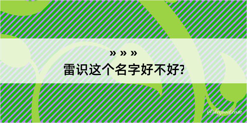 雷识这个名字好不好?