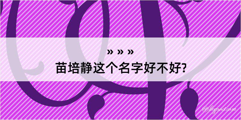 苗培静这个名字好不好?