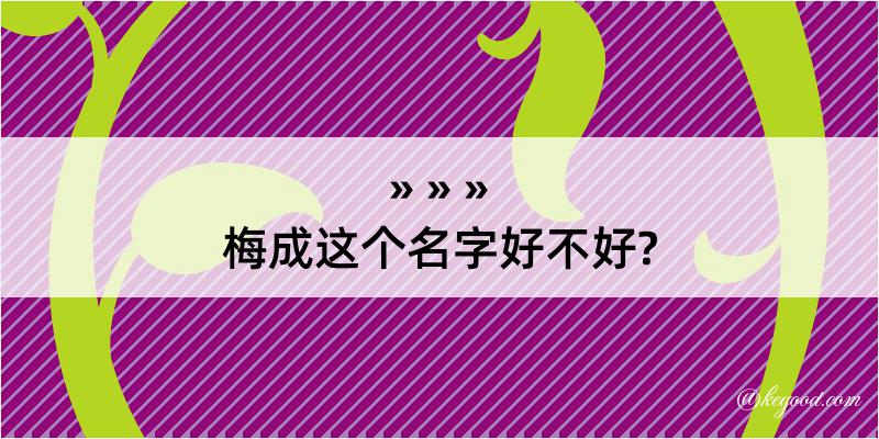 梅成这个名字好不好?