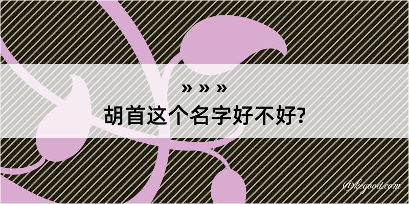 胡首这个名字好不好?