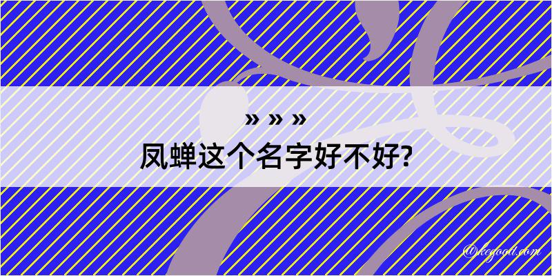 凤蝉这个名字好不好?