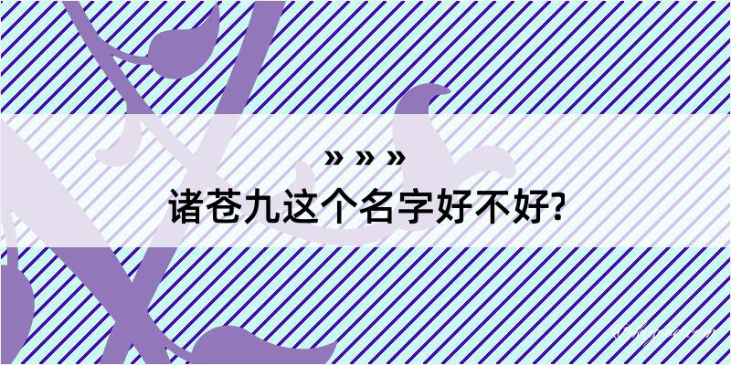 诸苍九这个名字好不好?