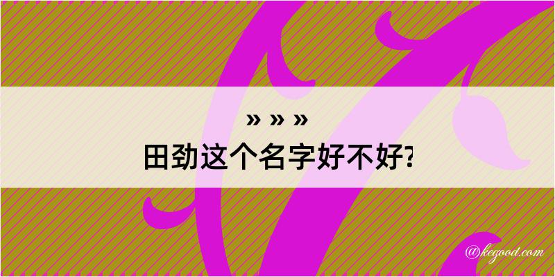 田劲这个名字好不好?