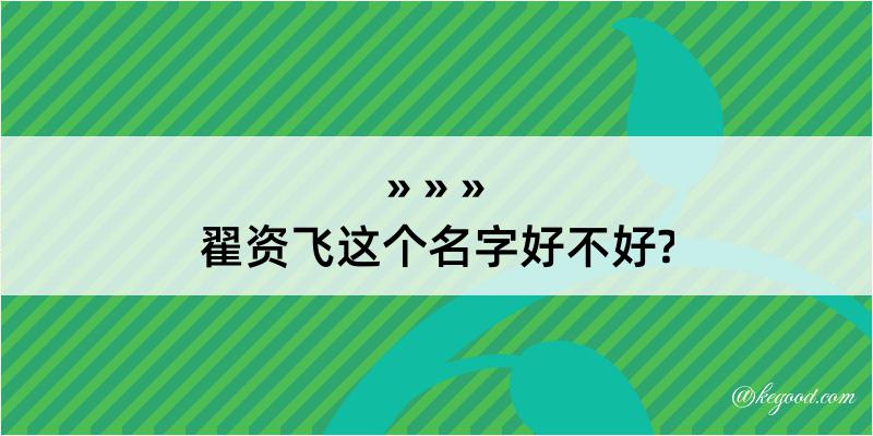 翟资飞这个名字好不好?