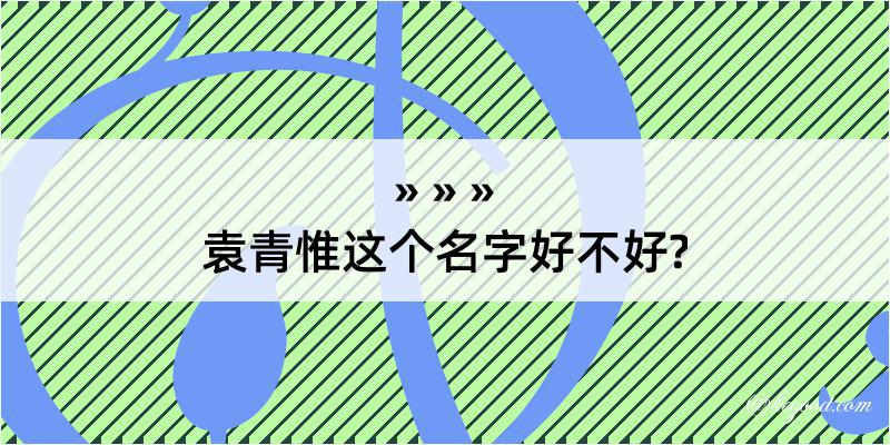 袁青惟这个名字好不好?