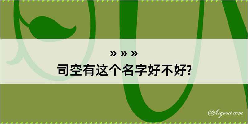 司空有这个名字好不好?