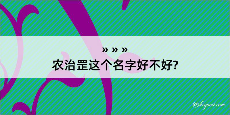 农治罡这个名字好不好?