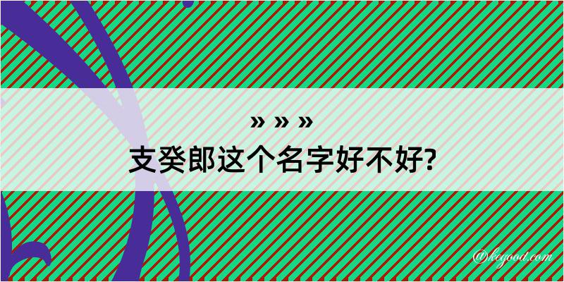 支癸郎这个名字好不好?