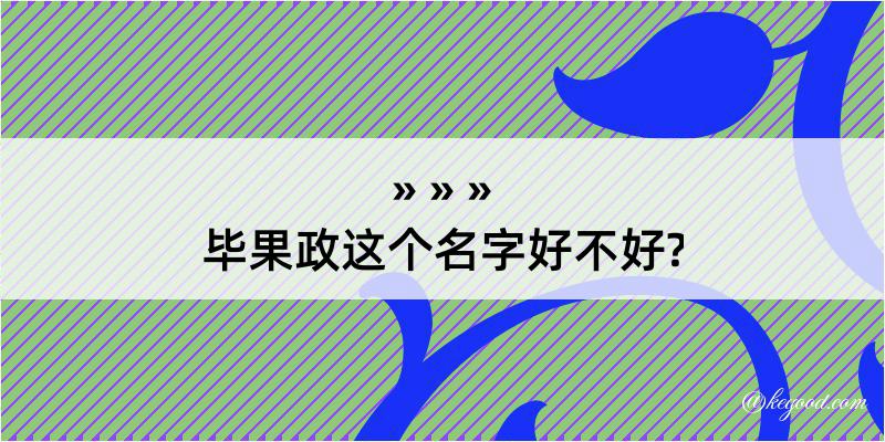 毕果政这个名字好不好?