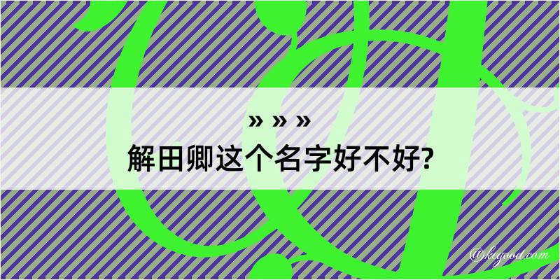 解田卿这个名字好不好?