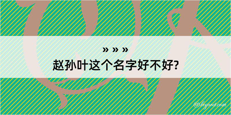 赵孙叶这个名字好不好?