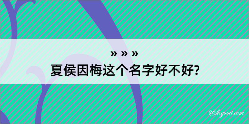 夏侯因梅这个名字好不好?