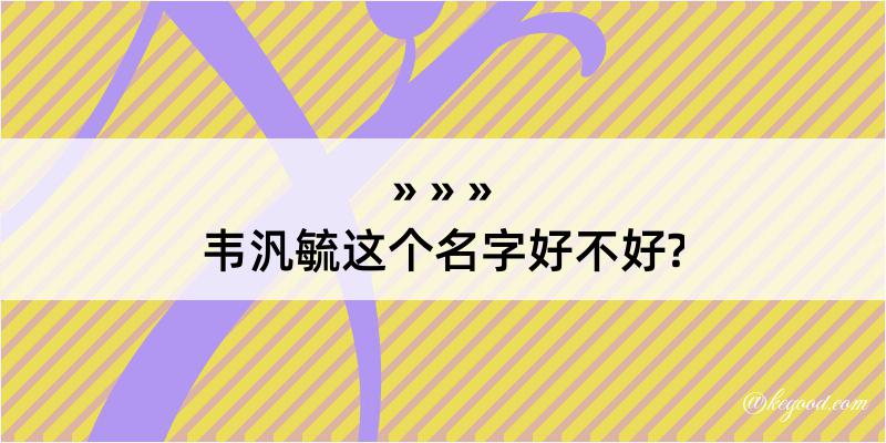 韦汎毓这个名字好不好?