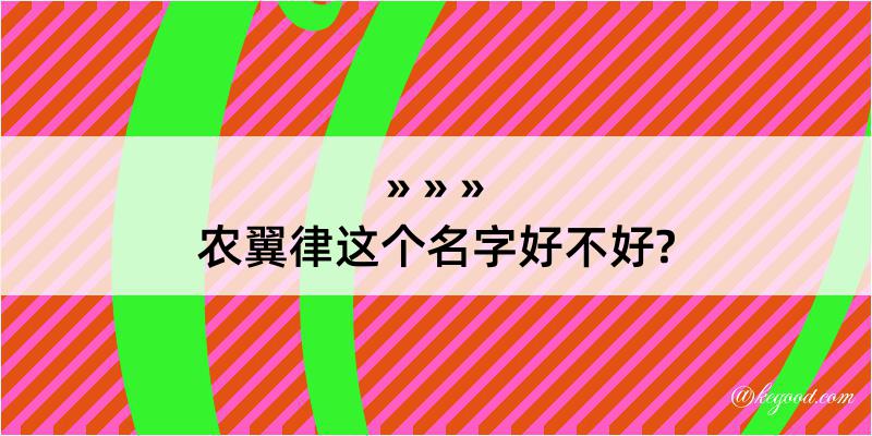 农翼律这个名字好不好?