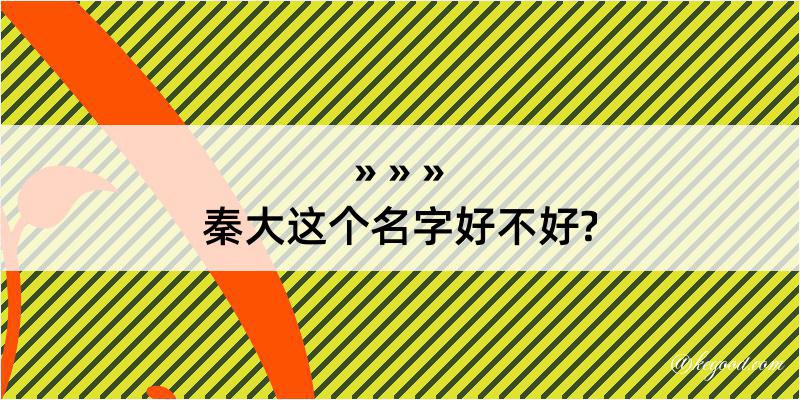 秦大这个名字好不好?