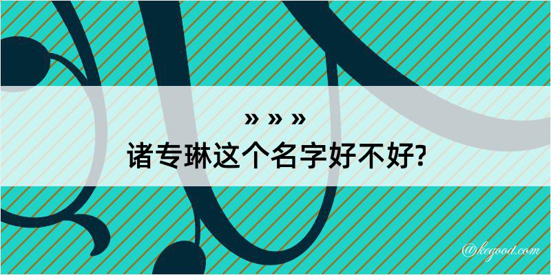 诸专琳这个名字好不好?