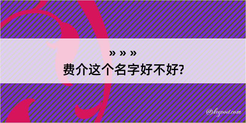 费介这个名字好不好?