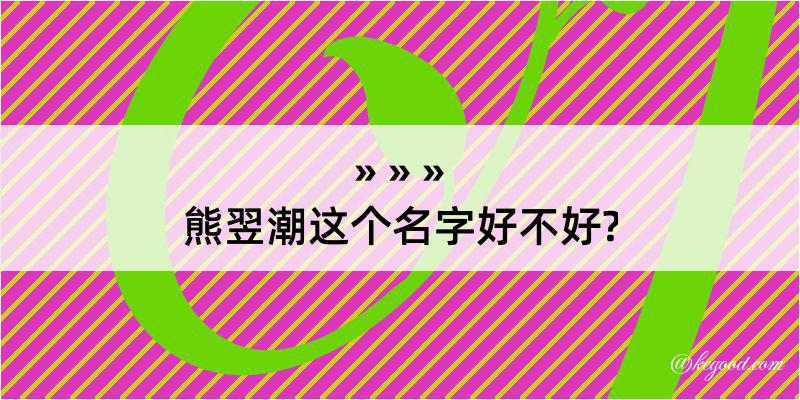 熊翌潮这个名字好不好?