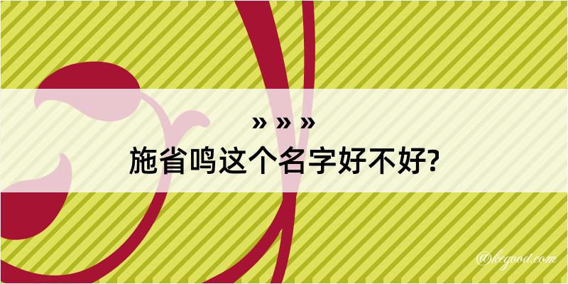 施省鸣这个名字好不好?