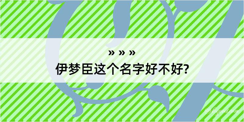 伊梦臣这个名字好不好?