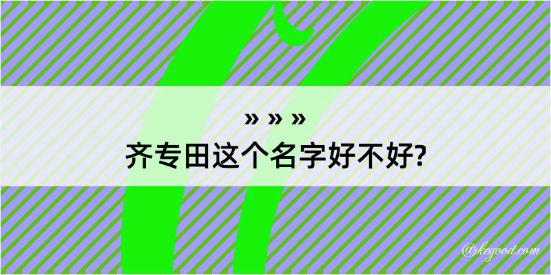 齐专田这个名字好不好?