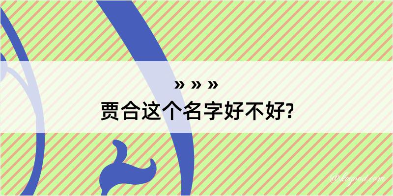 贾合这个名字好不好?