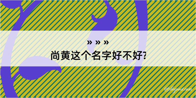 尚黄这个名字好不好?