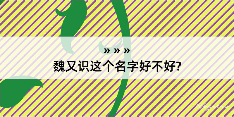 魏又识这个名字好不好?