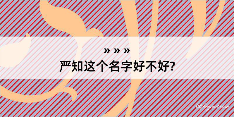 严知这个名字好不好?